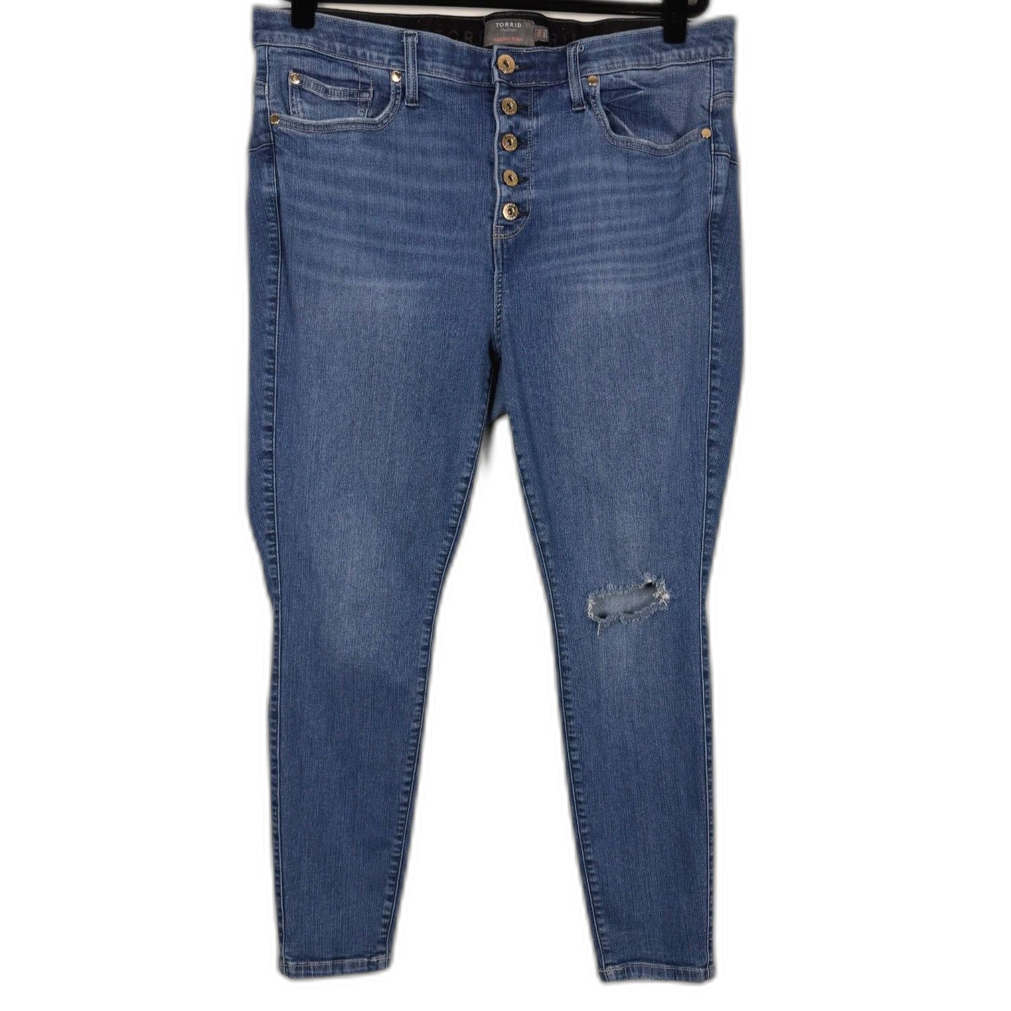 Torrid Bombshell Skinny Jeans Womens 20r Blue Button Fly Stretch Denim